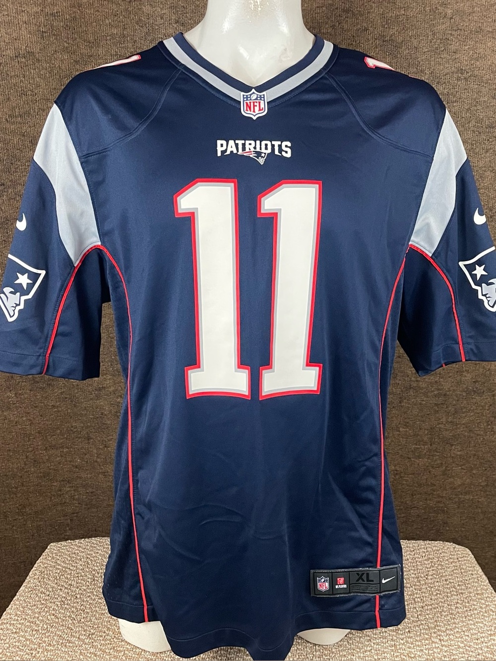 Nike New England Patriots Julian Edelman On Field NFL Jersey Mens XL Blue R3